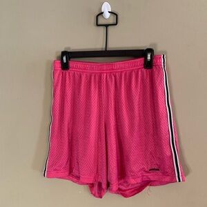 Reebok Pink Athletic Shorts with Sporty Stripes